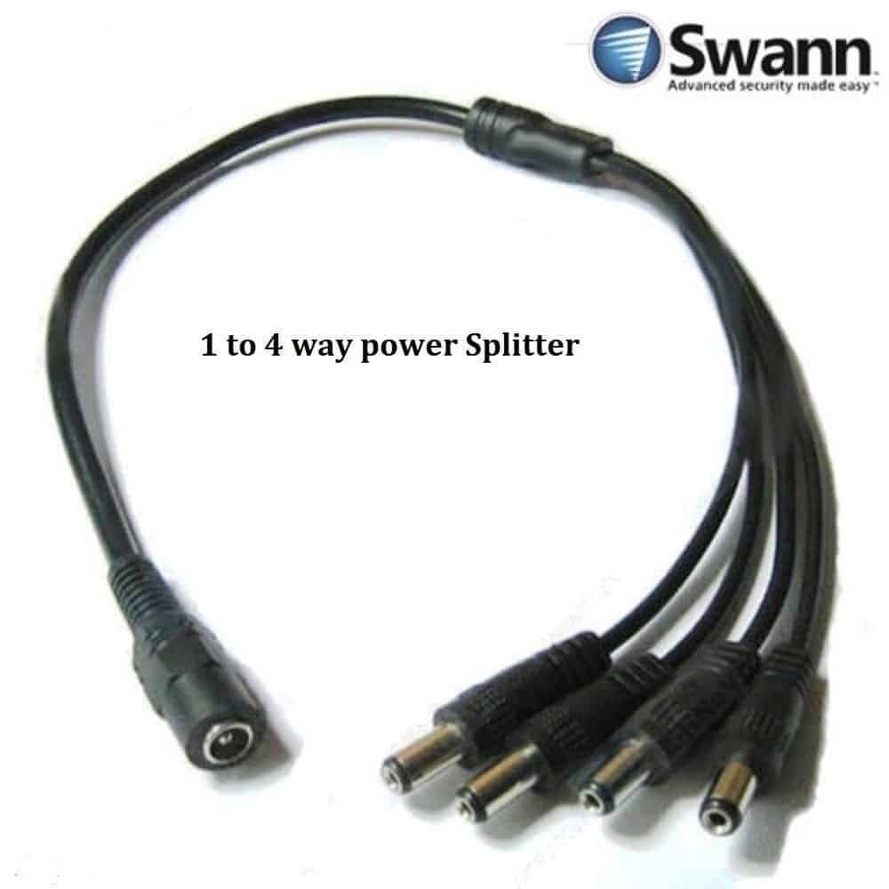genuine swann 1 to 4 way power cable splitter multiplier cctv security cameras