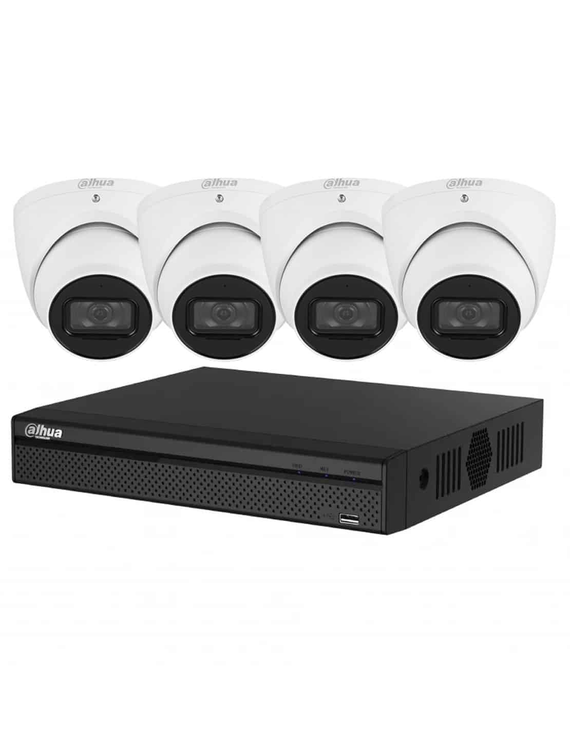 dahua 5mp fixed dome camera 4 channel nvr 1tb security surveillance kit nys k5044w